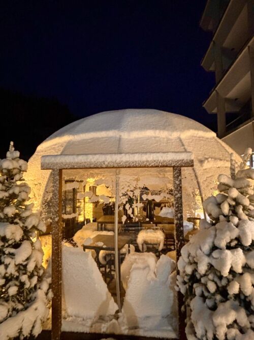 Abris de terrasse transparent en montagne